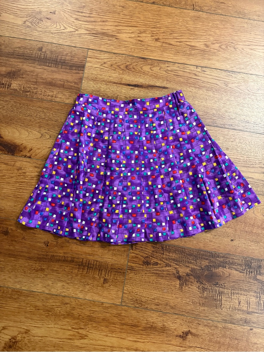 Vintage 90s Purple Geometric Tennis Skirt Small Retro Made in USA